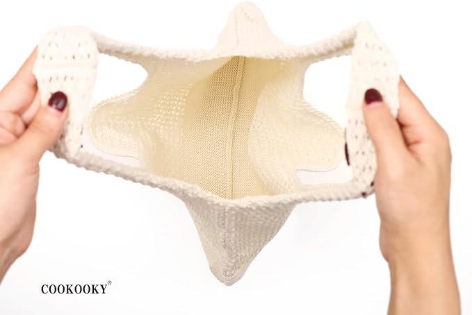 COOKOOKY Crochet Beach Tote bag Summer Beach Bag for Women Aesthetic Mesh Tote Bag Hippie Bag Knit Bag - Image 2