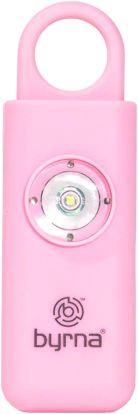 Byrna Banshee Personal Safety Alarm - 130db Loud Military Grade Self Defense Emergency Keychain Siren Device with LED Strobe Alert Light for Women, Men, Children, Elderly, Hikers and Runners (Pink) by ByrnaTechnologies