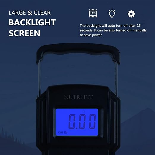 Luggage Scale Digital Suitcase Weighing Fish Portable for Travel | 2-Stage Precision, Max 110lb, Smart Tare, Backlit LCD, Lock Data, Handheld, Weight Suitcase with Hook, Travel, Fishing, Gifts - Image 3