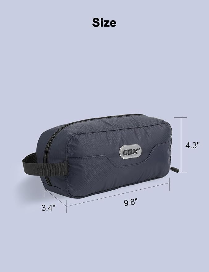 GOX Travel Small Toiletry Bag for Men Nylon Dopp Kit Medicine Bag Organizer Pouch Shave Kits for Teens Bathroom Compact Navy 9.8 * 4.3 * 3.3 Inches - Image 2
