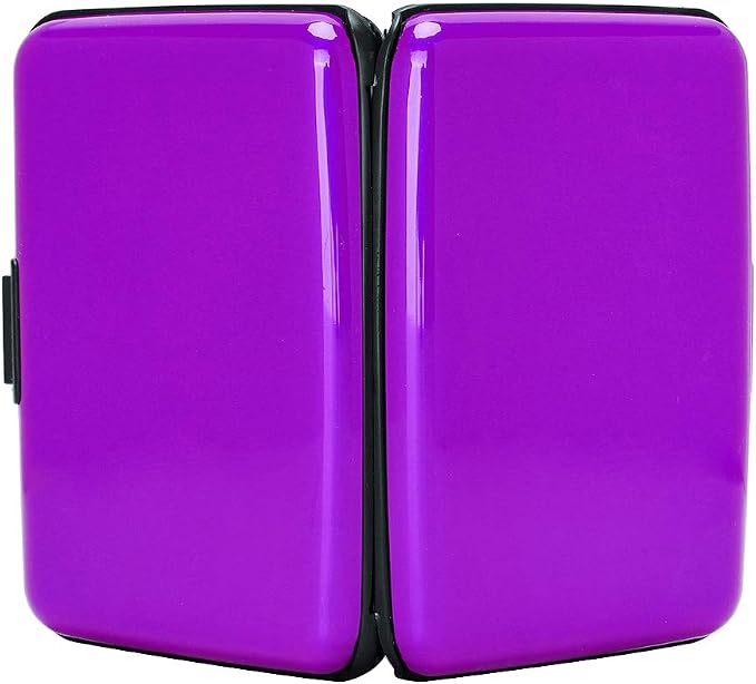 RFID Blocking Credit Card Protector Aluminum ID Case Hard Shell Business Card Holders Metal Wallet for Men or Women (Aluminum, Purple) | RFID Blocking Credit Card Protector Aluminum ID Case Hard Shell Business Card Holders Metal Wallet for Men or Women - Image 3