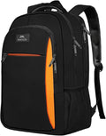 MATEIN OrangeTravel Backpack, Slim Sturdy 15.6 Inch Laptop Bag for College | Personal Item Computer Bag, Luggage Strap, Anti Theft, Water Resistant, Business Daypack Fits Notebook, Gifts for Men Women by MATEIN