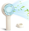 ZOZOO Portable Fan, USB Rechargeable 5 Speed Handheld Fan,LED Display &High Power Motor Table Fan, 2 IN 1 Quiet Strong personal fans for Travel,Camping,Beach Concert (White) by ZOZOO