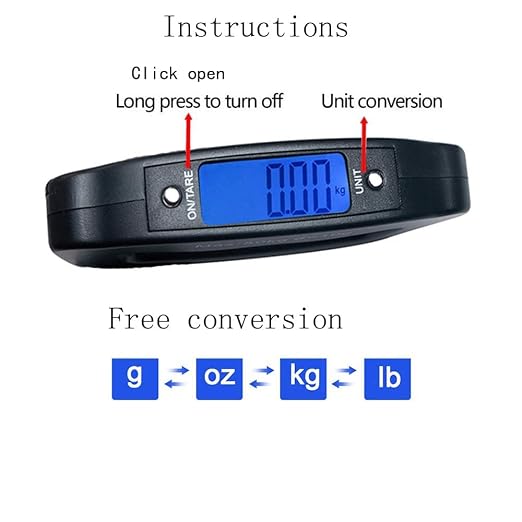 Luggage Scale, Large Handle, Electronic Luggage Scale, High Precision Carrying, 110lbs/50kg, Hook Rotates 360°, Travel Airport Checked Luggage Baggage, Avoid Extra Charges for Your Over Weight - Image 4