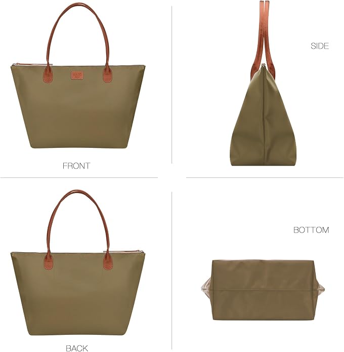 GAYI URBAN Nylon Tote Bag for Women, Large Foldable Weekend Hobo Purses for Women, Shoulder Tote Handbags with Zipper | Nylon - Image 3