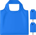 2 Pack Large Foldable Shopping Bag, Reusable Grocery Bag, Royal Blue | Waterproof Nylon, 35 Pounds Weight Capacity, Pocket Size Carrier by Unknown