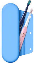 Silicone Electric Toothbrush Travel Case, Manual Toothbrush Travel Cover for Men and Women,Toothbrush Holder for Travel,Gym and More, Fits Most Manual and Electric Toothbrushes - Sky Blue by iTokGok