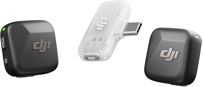 DJI Mic Mini (2 TX + 1 Mobile RX), Ultralight, Active Noise Cancelling | Wireless Lavalier Microphone for iPhone 17/16/15 & Android/PC/Tablet, Plug-and-Play, 300m Transmission, Youtube, Vlog by Unknown