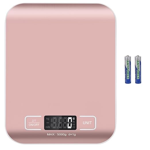 Digital Shipping Scale,Stainless Steel Panel, Accurate Portable Postal Scale for Packages, Small Business,Kitchen, Food, Handmade, Liquids, and Boutique (Rose Gold Battery(5kg/1g)) by Selegere