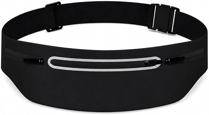 Slim No-Bounce Running Belt - Waterproof Exercise Waist Pack for Marathons, Hiking & Dog Walking - Hidden Travel Money Belt for Phones by Unknown
