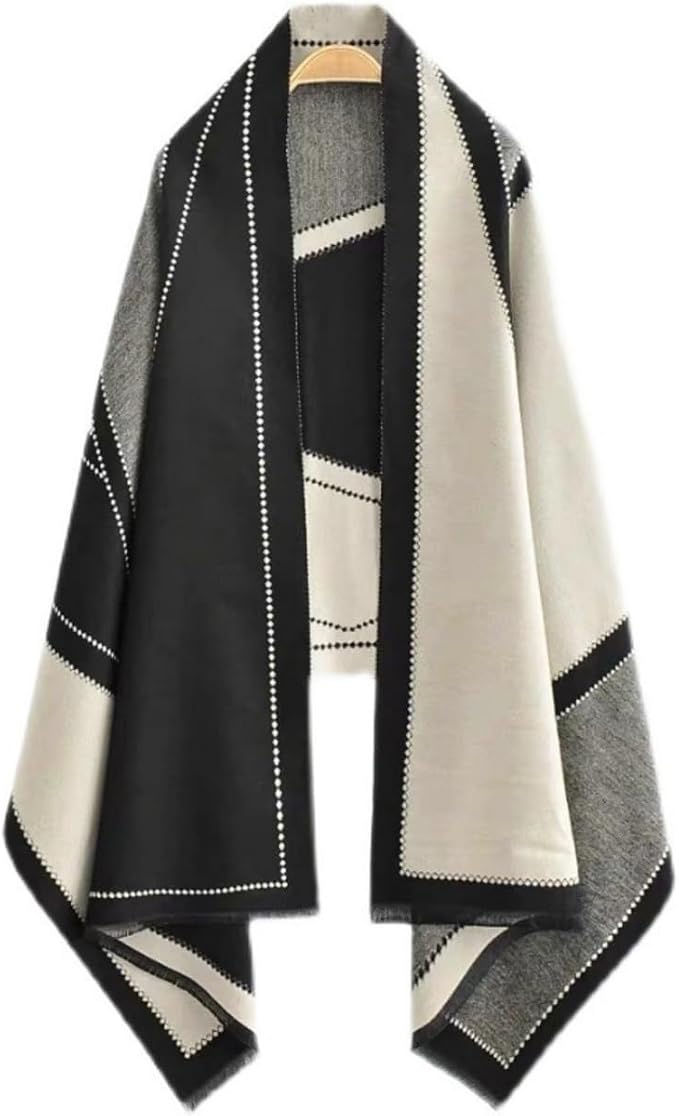 WaJuemy Winter Scarf for Women Dressy Evening Pashmina Shawl Wraps Open Front Poncho Blanket Fashion Travel Shawls Cape Wrap - Image 5