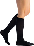 Women's Microfiber Opaque Knee High Compression Socks 8-15 mmHg | Non-binding stay-up band with reinforced heel and toe for mild support during travel, office work, standing and daily wear. by EvoNation