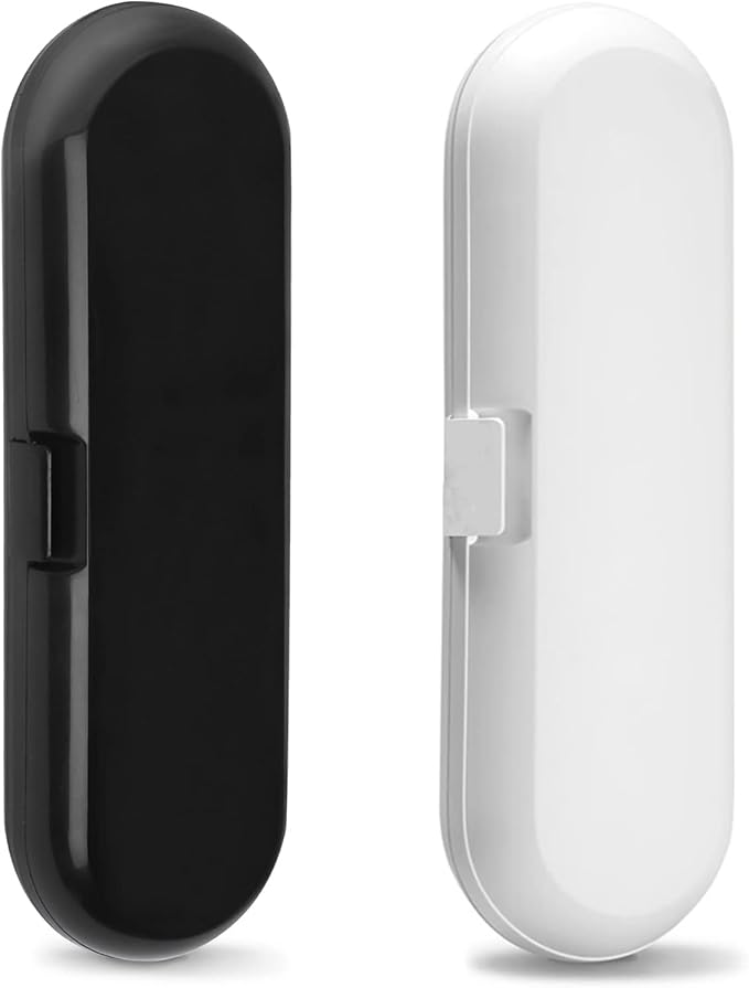 Fowecelt 2 Pack Electric Toothbrush Travel Case for Oral-B Pro and Other Electric Toothbrush, Portable Travel Toothbrush Holder (Black & White) by Fowecelt