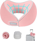 Travel Neck Pillow for Airplanes, Neck Support Pillow for Sleeping & Pain Relief, Stuffable Cervical Pillow, Portable Travel Essentials for Plane, Car & Office(Pink) by Back2