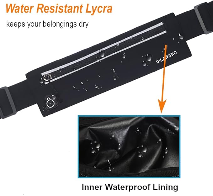 U·LANARO Slim Running Belt Fanny Pack Running Phone Holder Waist Band Pouch | Fits ALL Phones, Marathon Sport Workout Exercise Fitness, Money Belt, Expandable Pocket, Runners Gear Accessories, Men Women - Image 6
