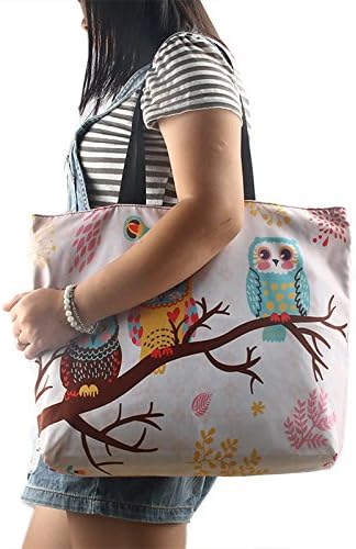 Beach Tote Bags Travel Totes Bag Shopping Zippered Tote for Women Foldable Waterproof Overnight Handbag - Image 6