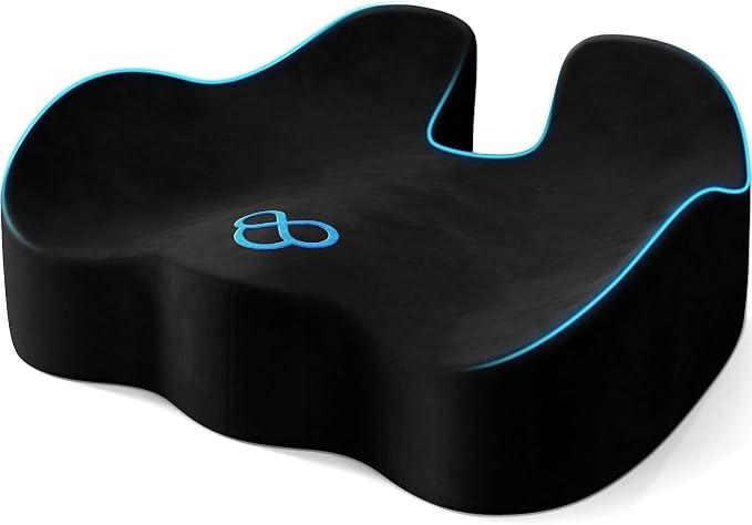 Seat Cushion, Non-Slip Memory Foam Chair Cushion for Taibone, Black/X-Large | Chair Pillow with Handles for Car Office Chair, Tailbone/Sciatica Easing& Post-Surgery Recovery Chair Cushion by Unknown