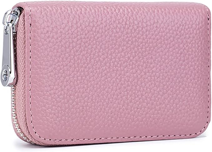 RFID Credit Card Holder Genuine Leather Credit Card Wallet with Zipper | RFID by EASTNIGHTS