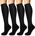 COOLOVER 4 Pairs Compression Socks for Women & Men Circulation 15-20mmHg -Best Support for Nursing, Athletic, Cycling, Flight by COOLOVER