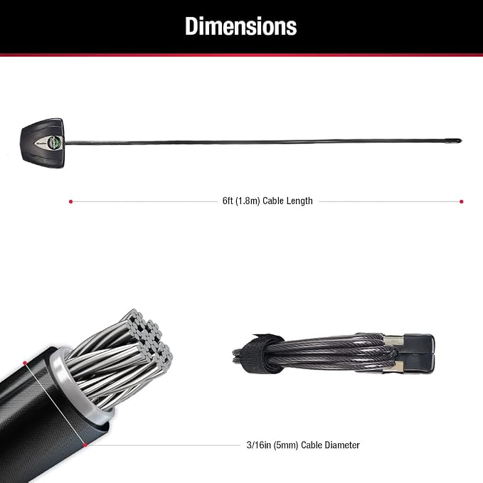 Master Lock Black Python Bike Lock with Key, Adjustable Metal Cable_Lock has a Weather Resistant Vinyl Coating for Outdoor Equipment, Bicycles, 6 Feet Long, 8417D (Pack of 6) - Image 5