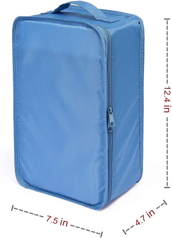 Travel Shoe Bags, Foldable Waterproof Shoe Puches Organizer-Double Layer (Sea Blue2) - Image 3