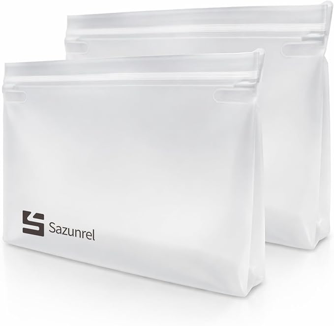2 Pack Clear Leakproof Toiletry Bags, EVA Material TSA Compliant Seal Bags, BPA Free, Travel Plastic Bags, Waterproof Travel Toiletry Bags for Women Men (2 Large) by Unknown
