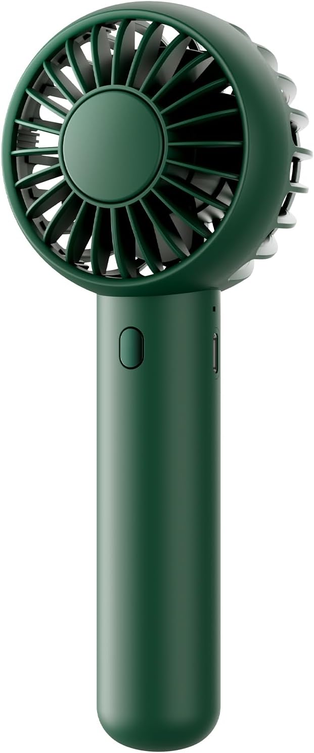 Gaiatop Mini Portable Fan, Navy Green, Cute Design, Rechargeable Battery, Handheld and Desktop, Small and Light | Powerful 3 Speed with Desktop Base, Lightweight, Battery Powered for Travel Lash Makeup Girls Women Gift Navy Green by GAIATOP