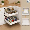 Fokyfok 2PC Pull Out Cabinet Organizer,Expandable,No Drill,Kitchen | 11"-16"W x 17"-24"D,3 Rails,Pull out Drawer,Cabinet Drawer Slide out,Roll Out Shelves,Pantry,Bathroom,adhesive,Adjustable by Fokyfok