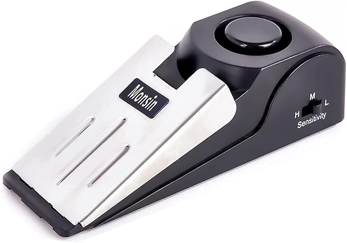 Door Stop Alarm, Door Stopper with 120DB Security Alarm, Floor Wedge Doorstop for Travel Apartment Home House (Pack of 1) by Monsin
