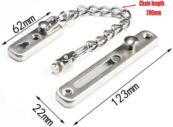 KAFENDA Security Door Chain Lock,Door Locks for Kids Safety | Stainless Steel Hotel Door Lock With Spring Button,Sturdy Door Chains for Front Door,Door Safety Locks from Inside - Image 4