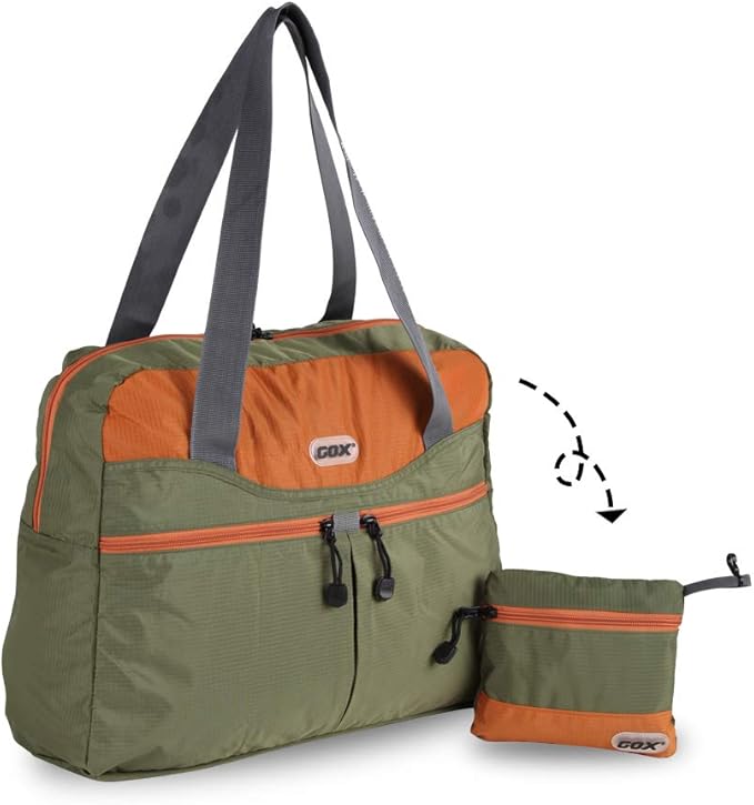 Packable Tote Bag Extra Small Duffel Bag Carry On Under Seat 20L Foldable | Nylon Packable Bag Travel Light Mens Personal Item Travel Bag Airplane Purse Carry On Bag for Women to Stand On Suitcase by GOX