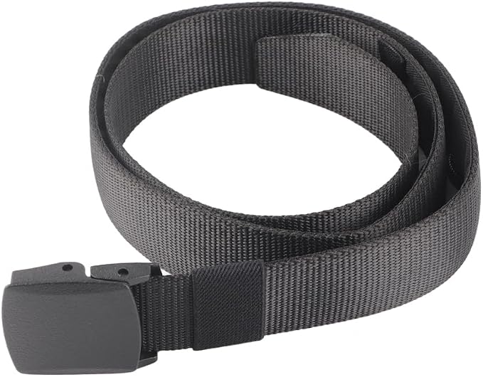 Travel Security Money Belt with Hidden Money Compartment Pocket, Cashsafe Anti Theft Wallet Non Metal Buckle Unisex Nylon Belt, Money Belt for Men Security Belt (Black) by Unknown