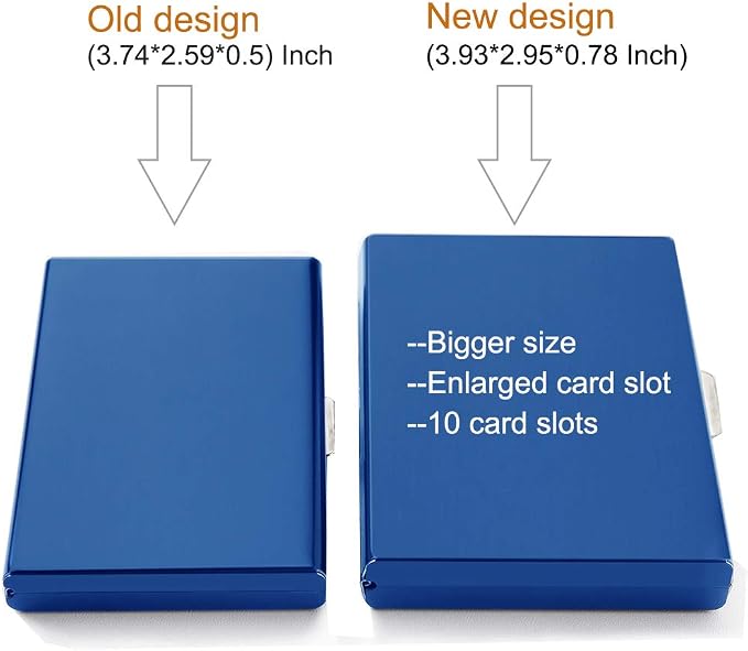 RFID Credit Card Holder Protector Metal Credit Card Wallet Business Card Holder for Men Women Gift Box Package (Blue) - Image 6