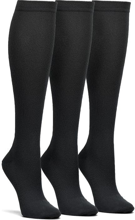 Nurse Mates 3 Pack Women's Compression Socks | 12-14 mm/Hg | Reduce Swelling | Improve Circulation | One Size | 3 Pair by Nurse+Mates