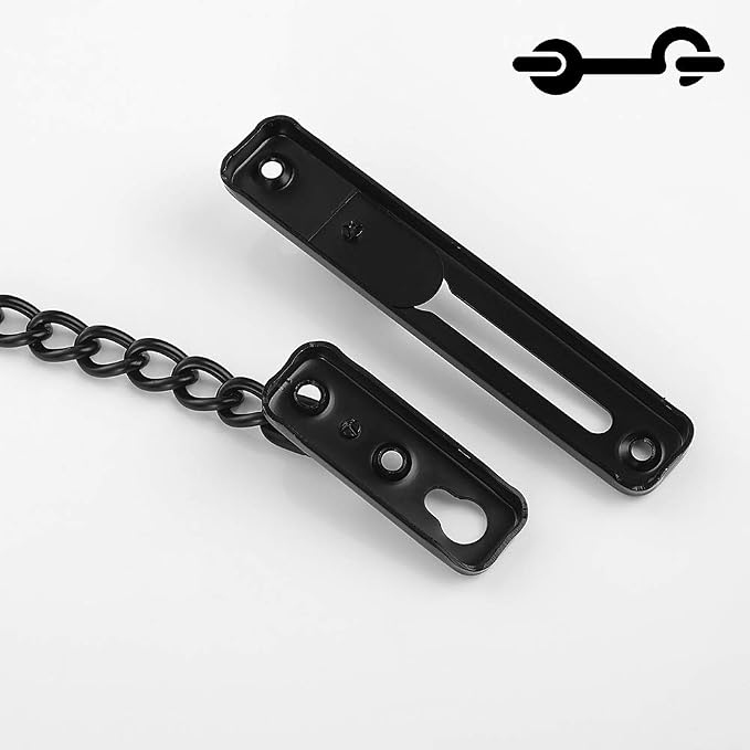 JQK Door Chain Lock Black, Stainless Steel Door Guard with Spring Anti-Theft Press Lock, Matte Black, HDC100-PB - Image 5
