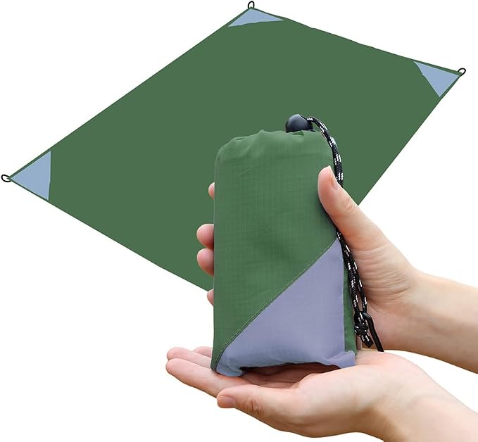 Orga'Neat Pocket Picnic Blanket, Compact Lightweight Tarp for Camping | Foldable, Easy to Carry, Water Resistant Sandproof Washable Quick Dry Mat for Beach, Festival, Travel, Outdoor Recreation by OrgaNeat