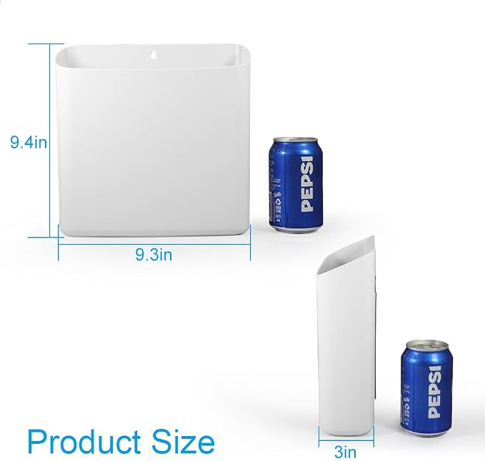 Picowe Magnetic Laundry Storage, Large Lint Holder Bin, Space-Saving Trash Container Hanging on Dryer, Washer or Wall Mount (Gray White) - Image 2