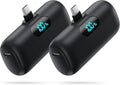 [2-Pack] Mini Portable Charger USB C Power Bank,Upgraded 5000mAh PD Fast Charging Battery Pack Built-in USB-C Connector Travel Essential for iPhone17/17Pro/17Pro Max/Air/16 Plus/16Pro Max/15 Series by HETP