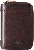 Card Bag Cowhide Wallet Men Coin Purse RFID Blocking Card Case Portable Card Holder Coin Bag Pouch with 12/20/30/45 Card Slots Coffee B by PORRASSO