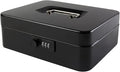 KYODOLED Large Cash Box with Combination Lock Safe Metal Money Box with Money Tray for Security Lock Box 9.84"x 7.87"x 3.54" Black by KYODOLED