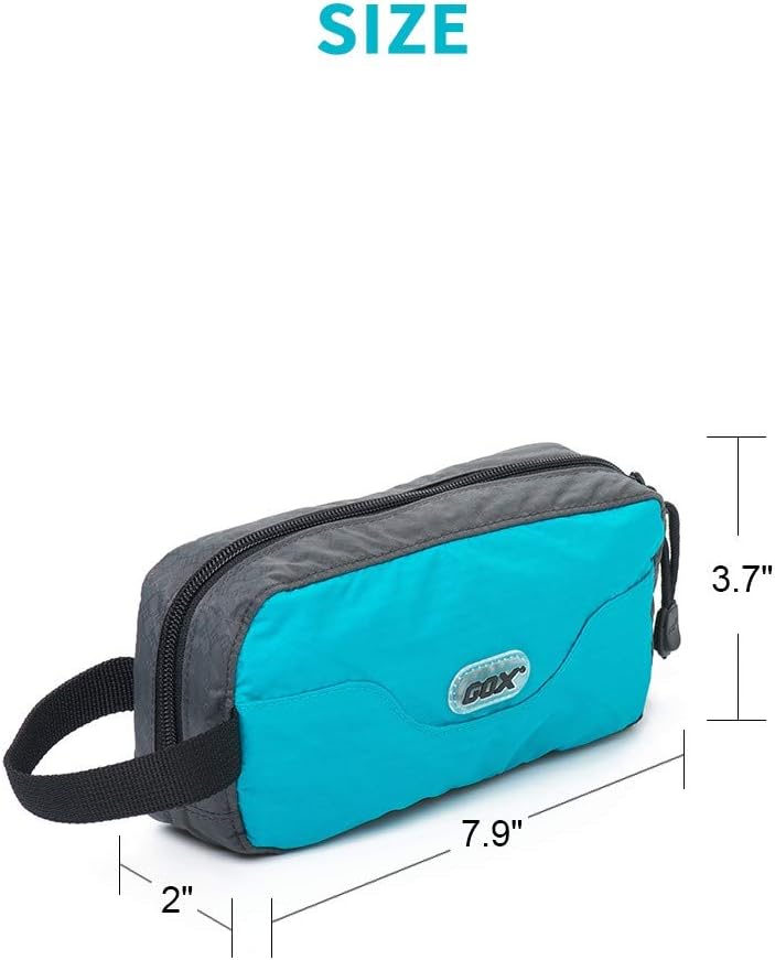 GOX Travel Small Toiletry Bag for Men Nylon Dopp Kit Medicine Bag Travel Organizer Pouch Shave Kits for Teens Toiletry Essentials Bathroom Compact (Turquoise, 7.9 * 3.7 * 2 Inches) - Image 5
