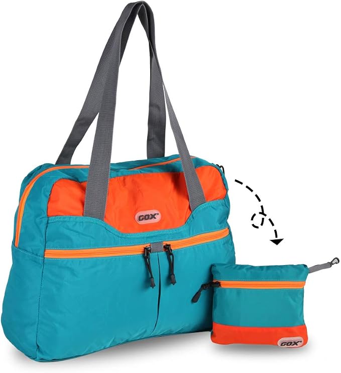 Packable Tote Bag Extra Small Duffel Bag Carry On Under Seat 20L Foldable | Nylon Packable Bag Travel Light Mens Personal Item Travel Bag Airplane Purse Carry On Bag for Women to Stand On Suitcase by GOX