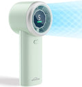 WHATOOK Portable Handheld Turbo Fan, 5 Speeds Mini Personal Fan with 4000mAh Rechargeable Battery, Small Pocket Fan for Travel Essentials, Beach, Office, Gifts for Women Men - Mint Green by FashionCaring-MakeitYours