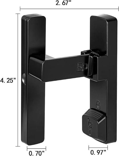2 Packs Black 90 Degree Barn Door Lock,Flip Gate Latches Hardware | Zinc Alloy Door Lock,Right Angle Door Lock Latch,Sliding Door Latches,for bedroom,drawer,pet enclosures,cabinet,garage,window - Image 2