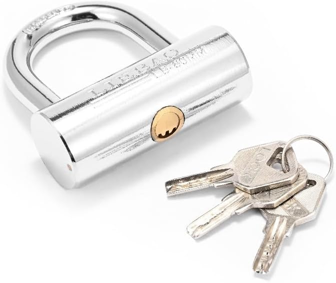 Big Heavy Duty Chrome-Plated Padlock with Key,Copper core,high Security Shipping Container Padlocks,Bolt Cutter Proof Lock,Thick Large Padlock for Outdoor,keyed Unbreakable Anti Theft Chain Lock(80mm) by Unknown