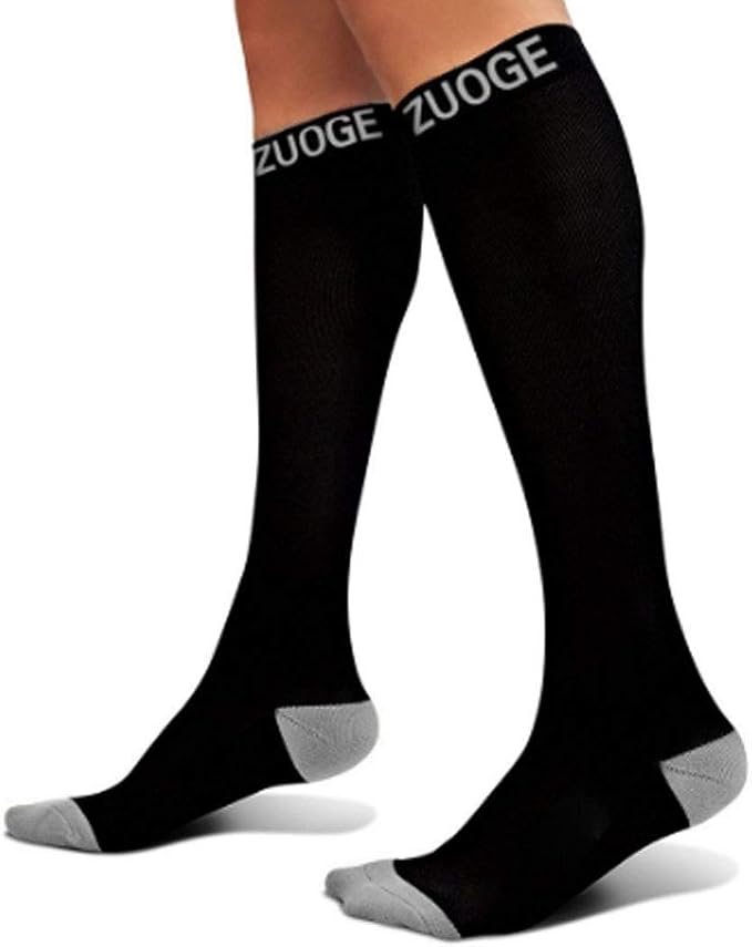zuoge 3 Pairs Compression Socks Pack - Best Medical, Nursing, Travel & Flight Socks - Running & Fitness - 15-20mmHg - Image 5