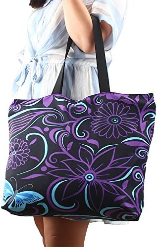 Beach Tote Bags Travel Totes Bag Shopping Zippered Tote for Women Foldable Waterproof Overnight Handbag - Image 2