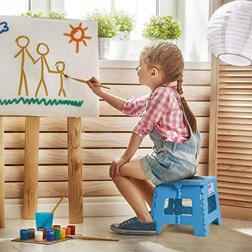 Dyforce Kids Step Stool 9 Inch, 300lbs Folding Step Stool for Toddler | Step stool for Blue,Anti-slip Heavy Duty with Handle, Lightweight Foldable Foot Stool for Bathroom Kitchen Bedroom Outdoor - Image 7