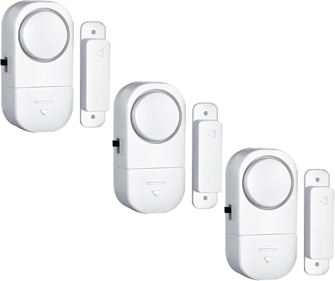 Door Window Alarm, 95DB Door Alarms for Kids Safety, Wireless Sensor Door Window Burglar Alarm-Window Pool Alarms for Home (3 Pack) by HIIXHC