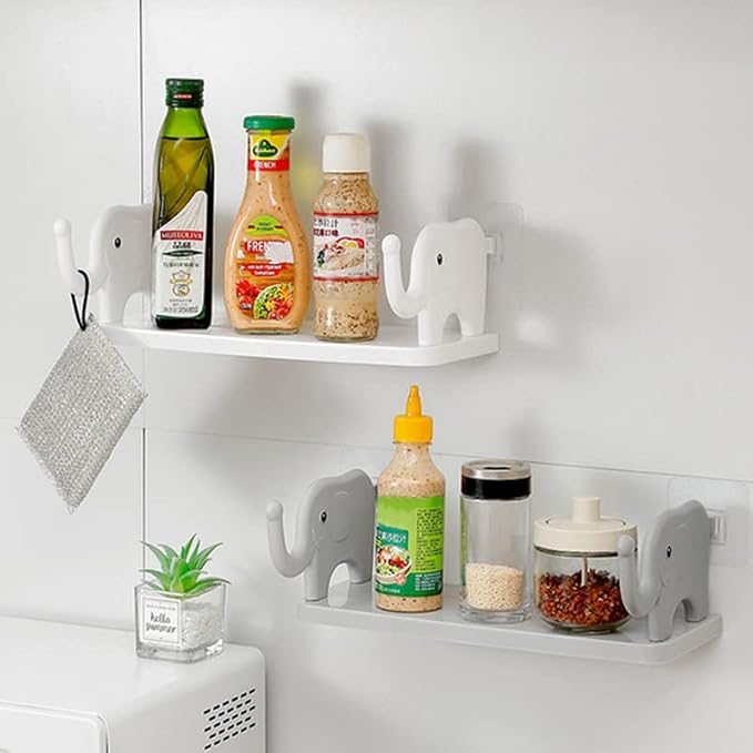 2 Pack Floating Shelves Wall Mounted No Drill Wall-Mounted Storage Rack,for Bedroom Bathroom Living Room Kitchen Wall Decor and Storage (White) - Image 2
